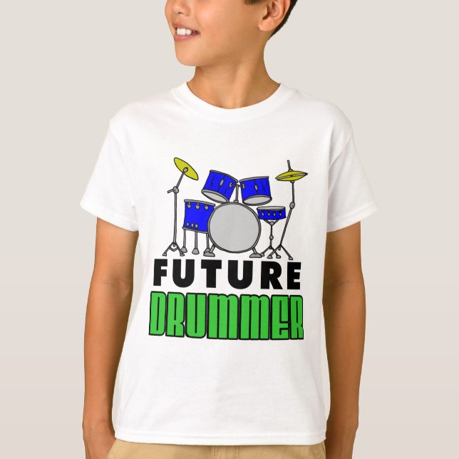 Camiseta Juego de tambor azul para tambores futuros (Anverso)