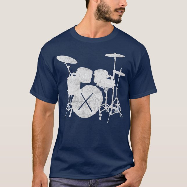 Camiseta Juego de tambores musicales con silueta de tambor (Anverso)