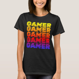 Camiseta Juego de tipografía colorida para jugadores