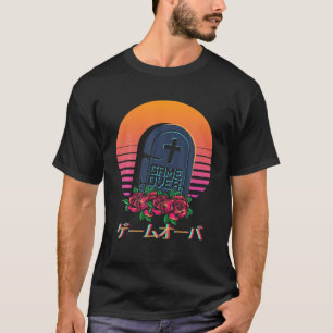 Camiseta Juego de vaporolas japonés sobre flores estética