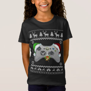 Camiseta Juego de video Árbol de navidad ilumina Santa Hat 