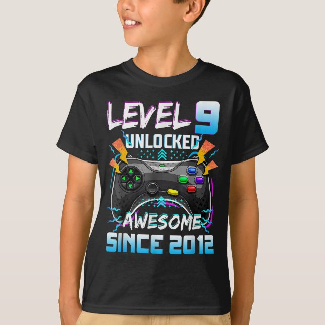 Camiseta Juego de video Awesome 2012 Desbloqueado de nivel  (Anverso)