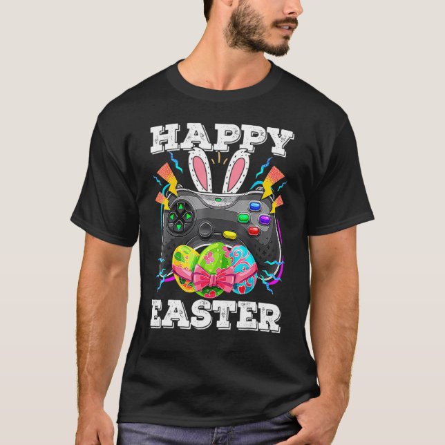 Camiseta Juego de video Bunny Eggs Easter Day Controller Ga (Anverso)