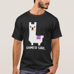 Camiseta Juego de video Chica Cute Alpaca Llama 8 bits Guay