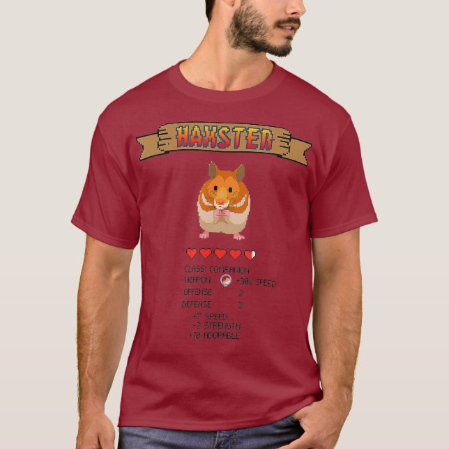 Camiseta Juego de video de 8 bits Cute Hamster Gerbil Retro (Anverso)