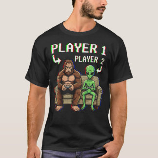 Camiseta Juego de Video de Bigfoot Alien para Jugador 1 Jug