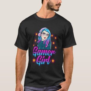 Camiseta Juego de video de Chica de juegos Anime Retro Hobb
