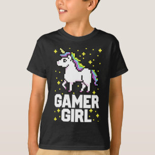 Camiseta Juego de video de Cute Gamer Chica Galaxy Rainbow