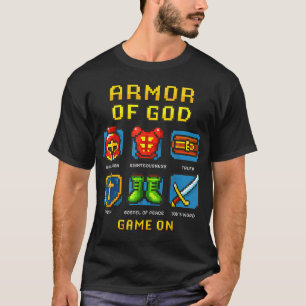 Camiseta Juego De Video De Fe Cristiana Pixel De La Armadur