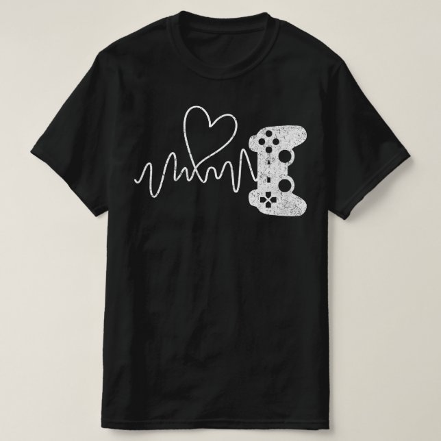 Camiseta Juego de video de Gamer Heartbeat (Diseño del anverso)