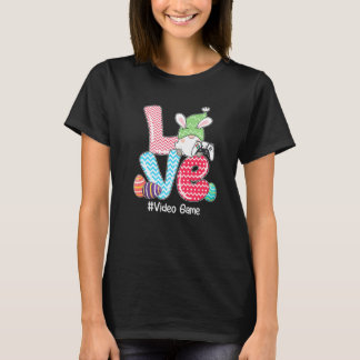 Camiseta Juego de video de Gnome lindo LOVE Bunny Cazando H