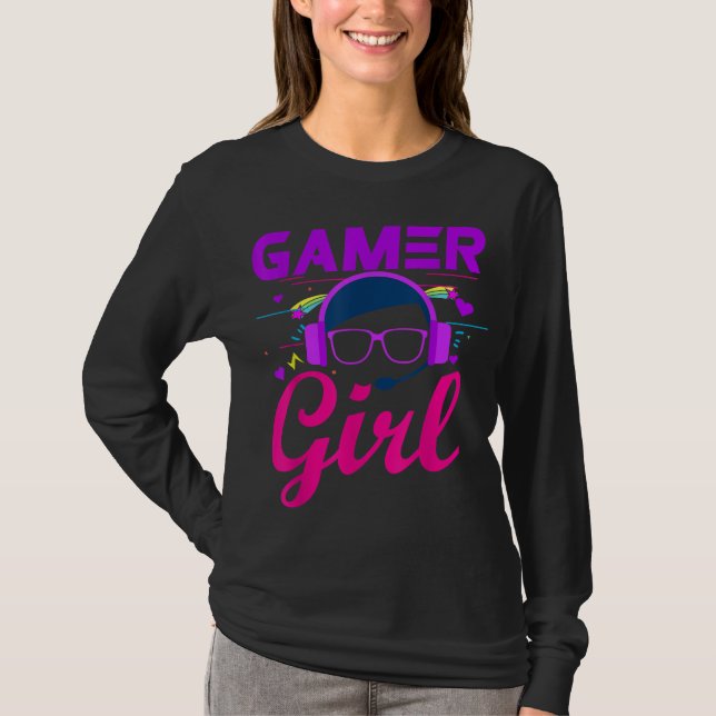 Camiseta Juego de video de jugador Chica Cute Gaming para C (Anverso)