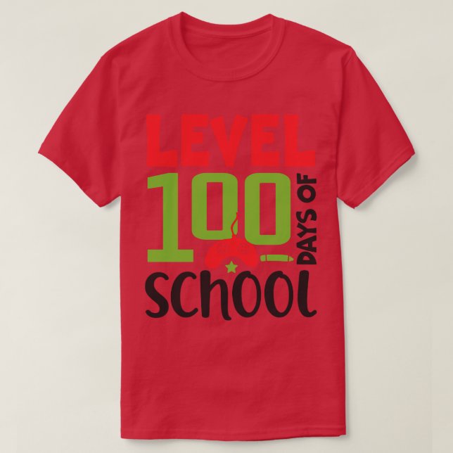 Camiseta Juego de video de nivel 100 100 días de escolares  (Diseño del anverso)