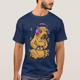 Camiseta Juego de vídeo del perro Shar Pei jugador de juego