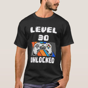 Camiseta Juego De Video Desbloqueado De Nivel 30 Regalo De