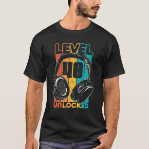 Camiseta Juego De Video Desbloqueado De Nivel 40 Jugador De