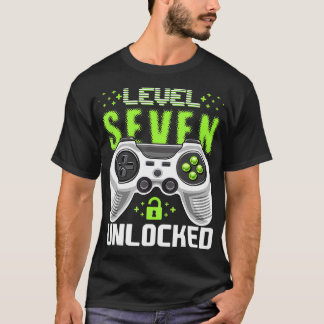 Camiseta Juego de video Desbloqueado de Nivel 7 Jugador de 