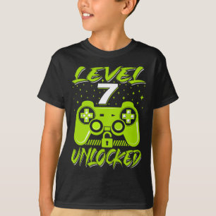 Camiseta Juego de video Desbloqueado de Nivel 7 Jugador de