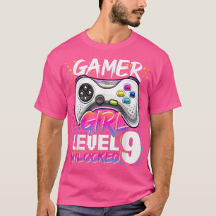Camiseta Juego de video desbloqueado de nivel 9 para Chica
