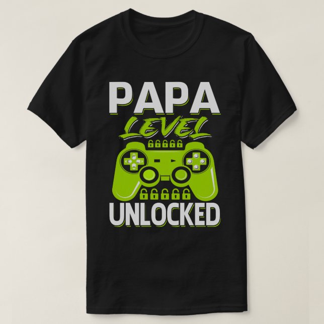 Camiseta Juego de vídeo desbloqueado de nivel de Papa (Diseño del anverso)