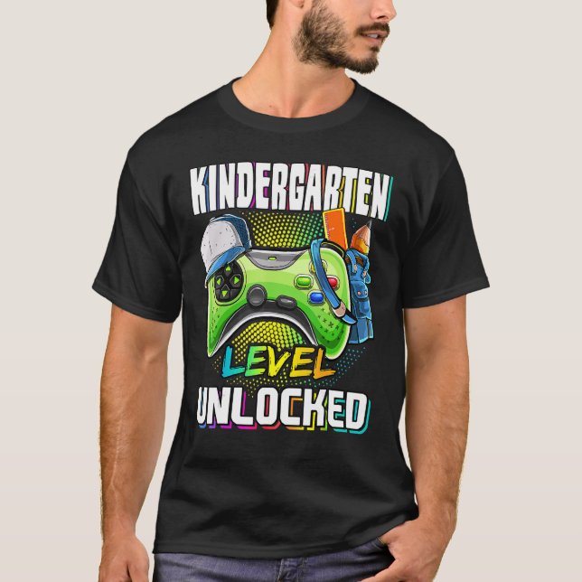 Camiseta Juego de vídeo desbloqueado de nivel Kindergarten  (Anverso)