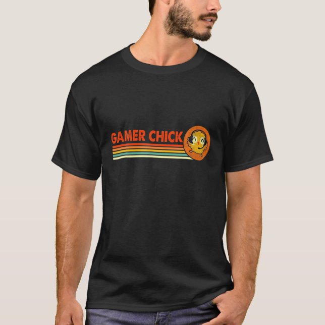 Camiseta Juego de video divertidísimo retro gamer chick (Anverso)