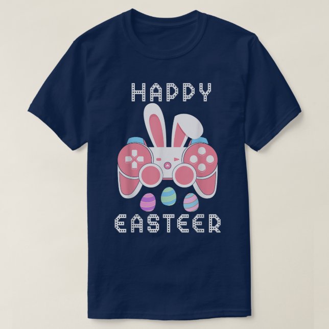 Camiseta Juego de video Easter Bunny Gaming Controller Game (Diseño del anverso)