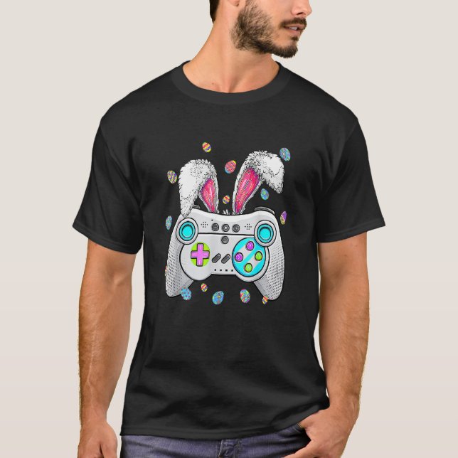 Camiseta Juego de video Easter Bunny Gaming Controller Game (Anverso)