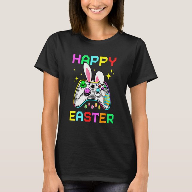 Camiseta Juego de video Easter Bunny Gaming Controller Game (Anverso)