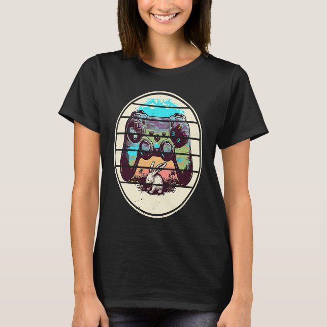 Camiseta Juego de video Easter Bunny Gaming Controller Game (Anverso)