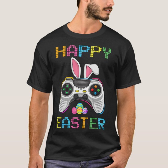 Camiseta Juego de video Easter Bunny Gaming Controller Game (Anverso)
