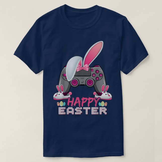 Camiseta Juego de video Easter Bunny Gaming Controller Game (Diseño del anverso)