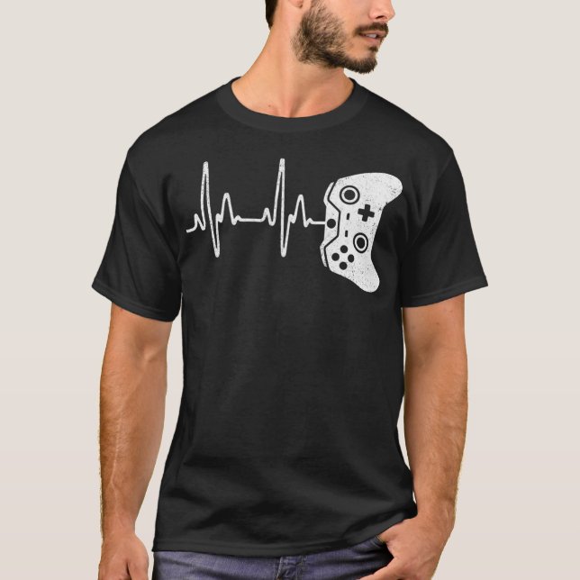 Camiseta Juego de video Gamer Heartbeat Lover Gift _2 (Anverso)