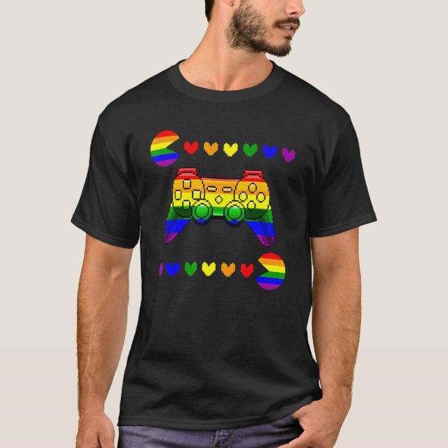 Camiseta Juego de vídeo Gaming Lgbt Q Ally Pride Flag Gamer (Anverso)