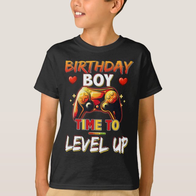 Camiseta Juego de video Level Up Birday Boy (Anverso)