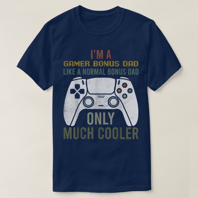 Camiseta Juego de video masculino Bonus Dad Appartal, Grasa (Diseño del anverso)