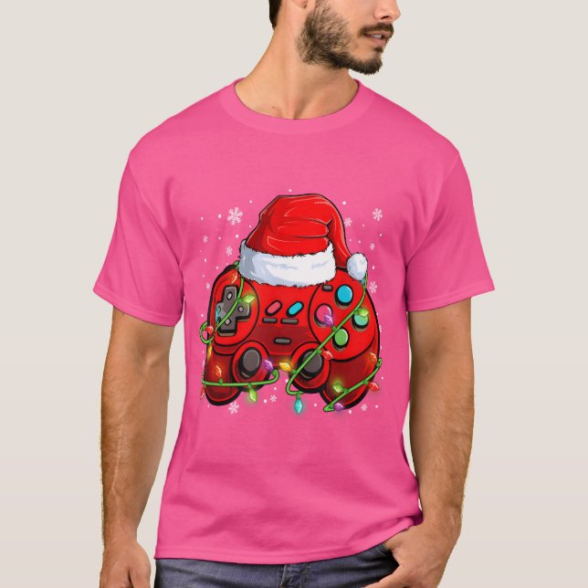 Camiseta Juego de video Navidades de jugadores Santa Hat il (Anverso)
