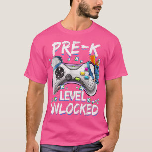 Camiseta Juego de video pre-nivel K desbloqueado de vuelta