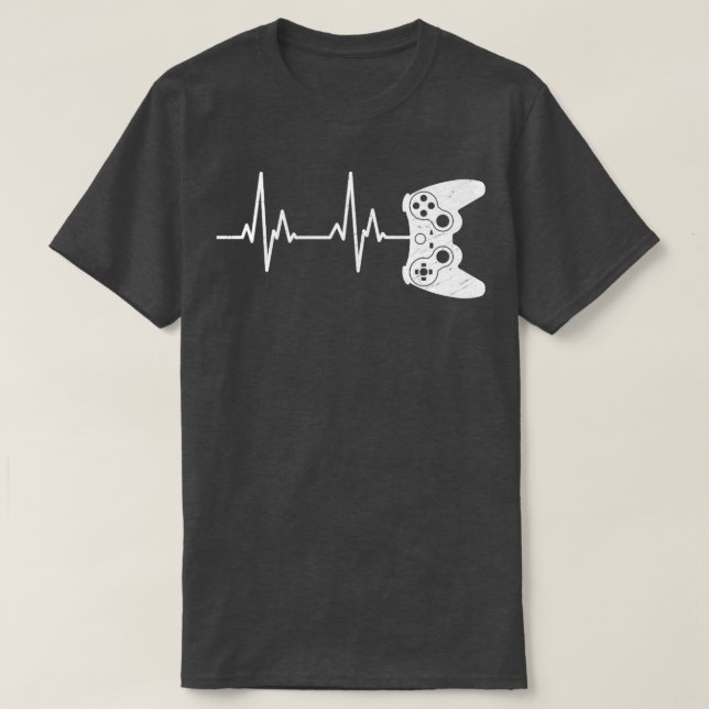 Camiseta Juego de vídeo Shirt Gamer Heartbeat Shirt Video G (Diseño del anverso)