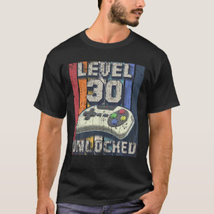 Camiseta Juego de video sin bloquear de nivel 30 Jugador de