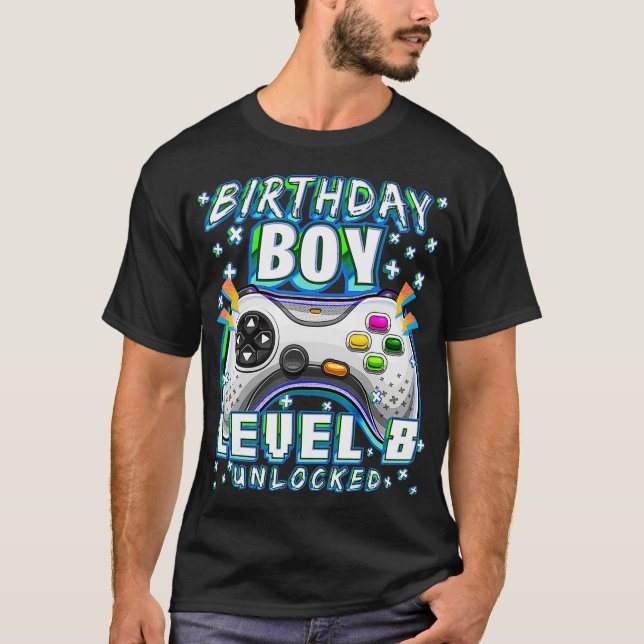 Camiseta Juego de video sin bloquear de nivel 8 Niño Jugado (Anverso)