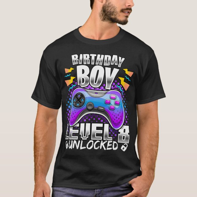 Camiseta Juego de video sin bloquear de nivel 8 Niño Jugado (Anverso)