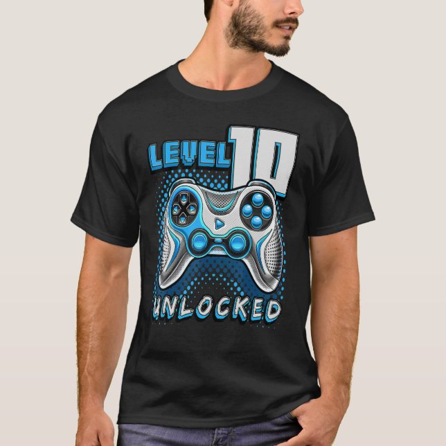 Camiseta Juego de video sin bloquear Nivel 10 Jugador de cu (Anverso)