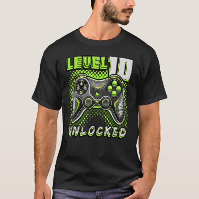 Camiseta Juego de video sin bloquear Nivel 10 Jugador de cu (Anverso)