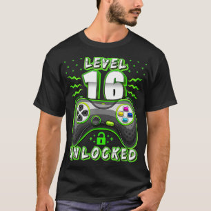 Camiseta Juego de video sin bloquear Nivel 16 Jugador de cu