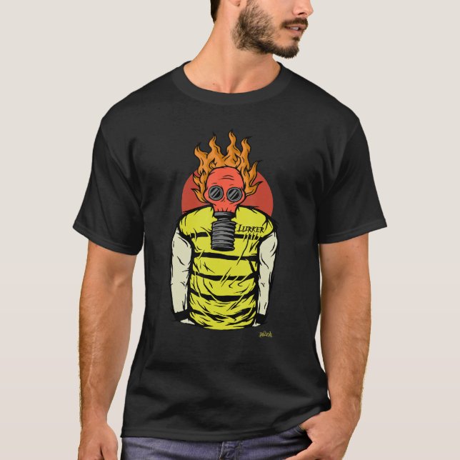 Camiseta Juego de vídeo Streaming Lurker Gas Mask Gamer (Anverso)