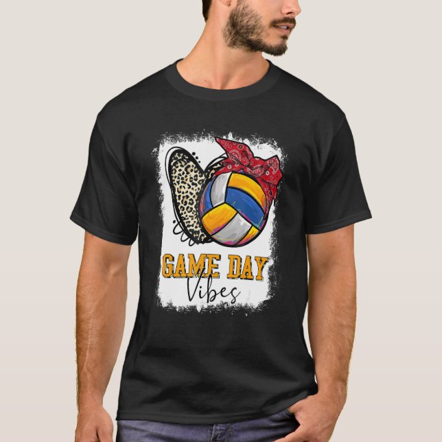 Camiseta Juego de voleibol con sangre Día Vibes Leopard Hea (Anverso)
