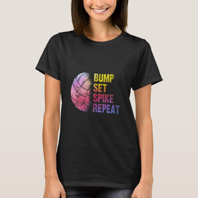 Camiseta Juego de voleibol de voleibol Spike Repite Jugar V (Anverso)