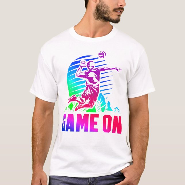 Camiseta Juego de voleibol en la época retro 80 (Anverso)