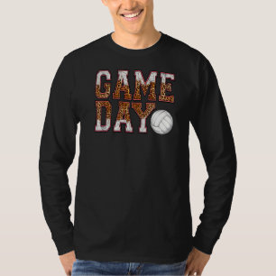 Camiseta Juego de voleibol Leopard Day Vibes Volleyball Mom